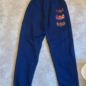 Navy Blue Joggers with Red Graphic